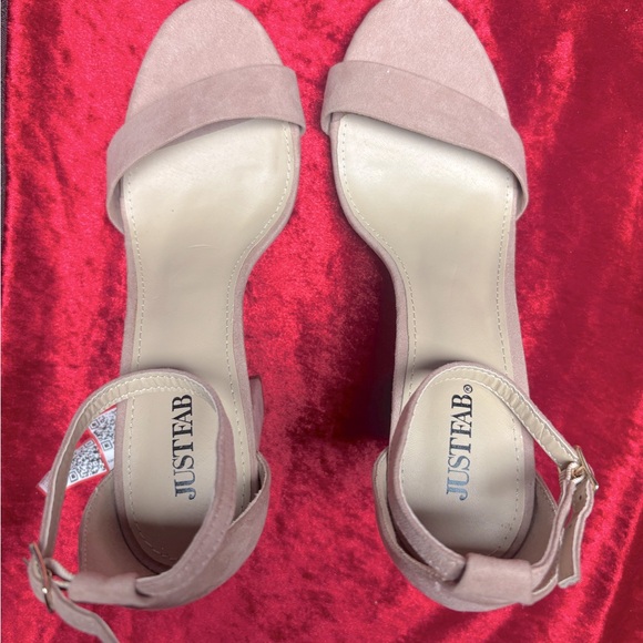 JustFab Blush Ankle Strap Heels - Picture 1 of 7